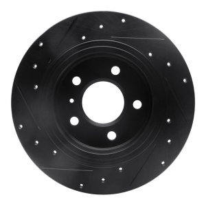 Buick Lucerne Brake Rotor (1) - Rear Right - R1 Concepts - Drilled & Slotted - Black - `06-`11